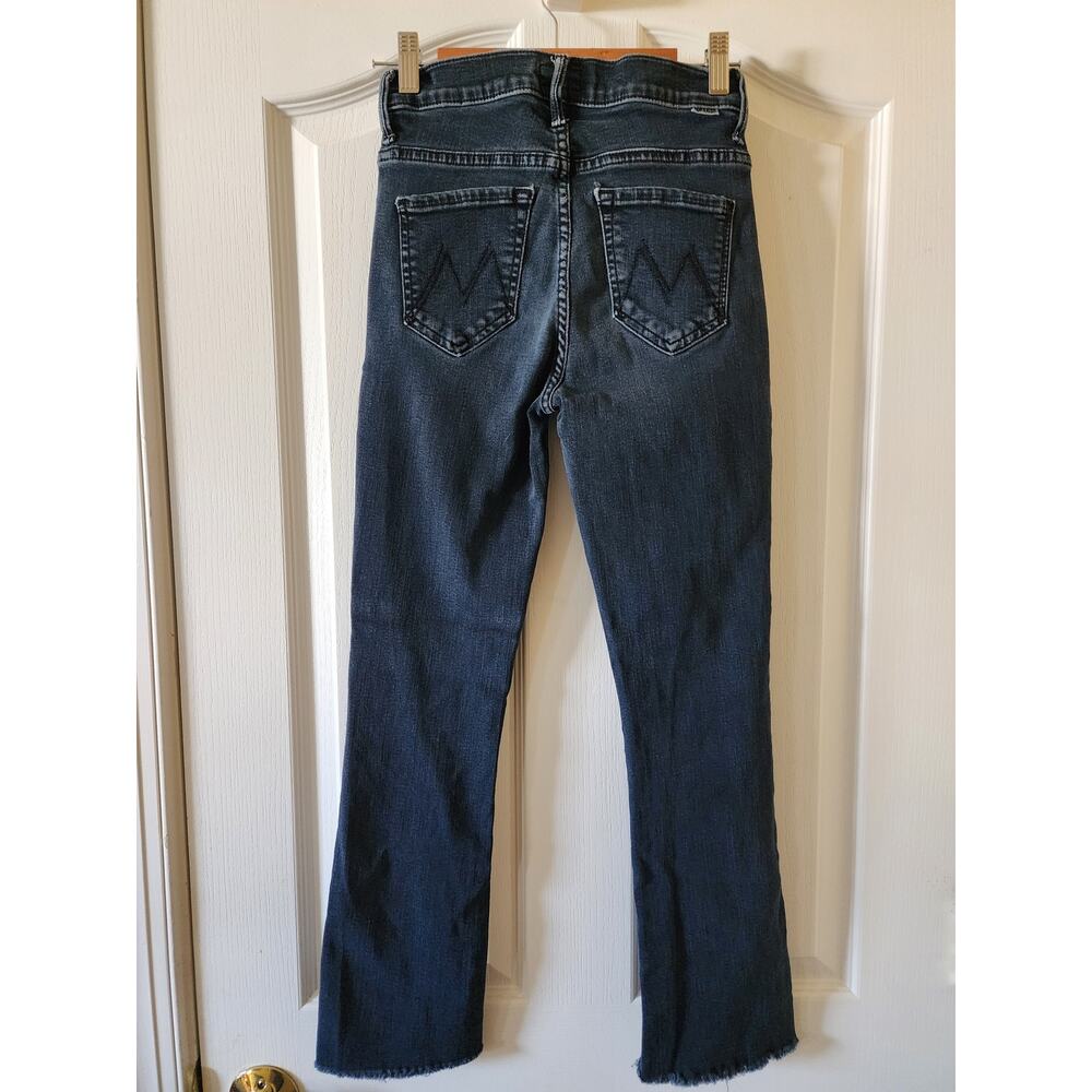 Mother The Insider Crop Step Fray Jeans Night In Venice Dark Wash 25 - Picture 2 of 11